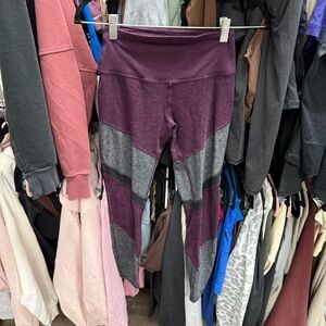 ALO Yoga Two-Tone Purple and Gray Leggings